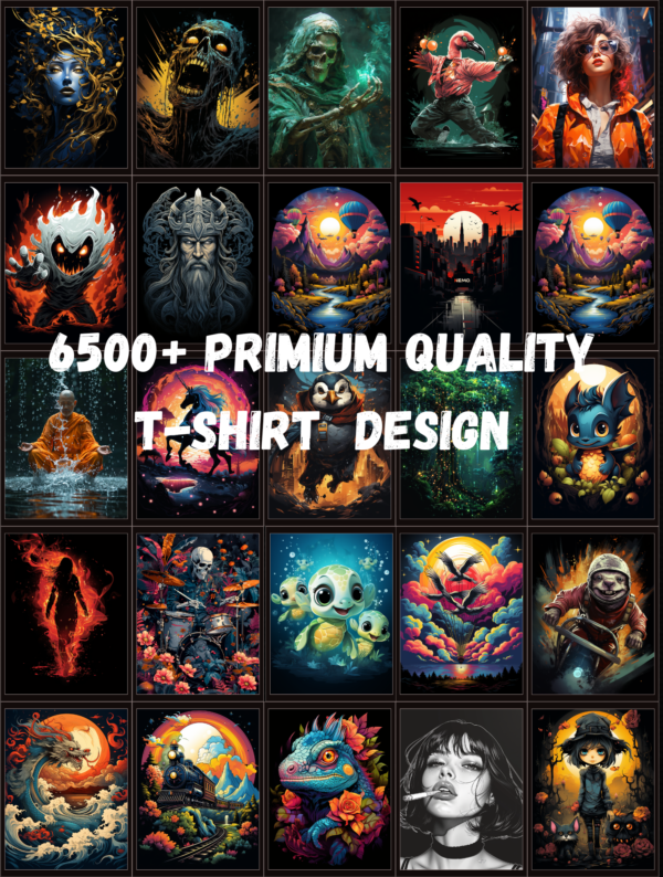 High-Quality 6500+ Premium T-Shirt Designs for Sublimation and DTF Printing